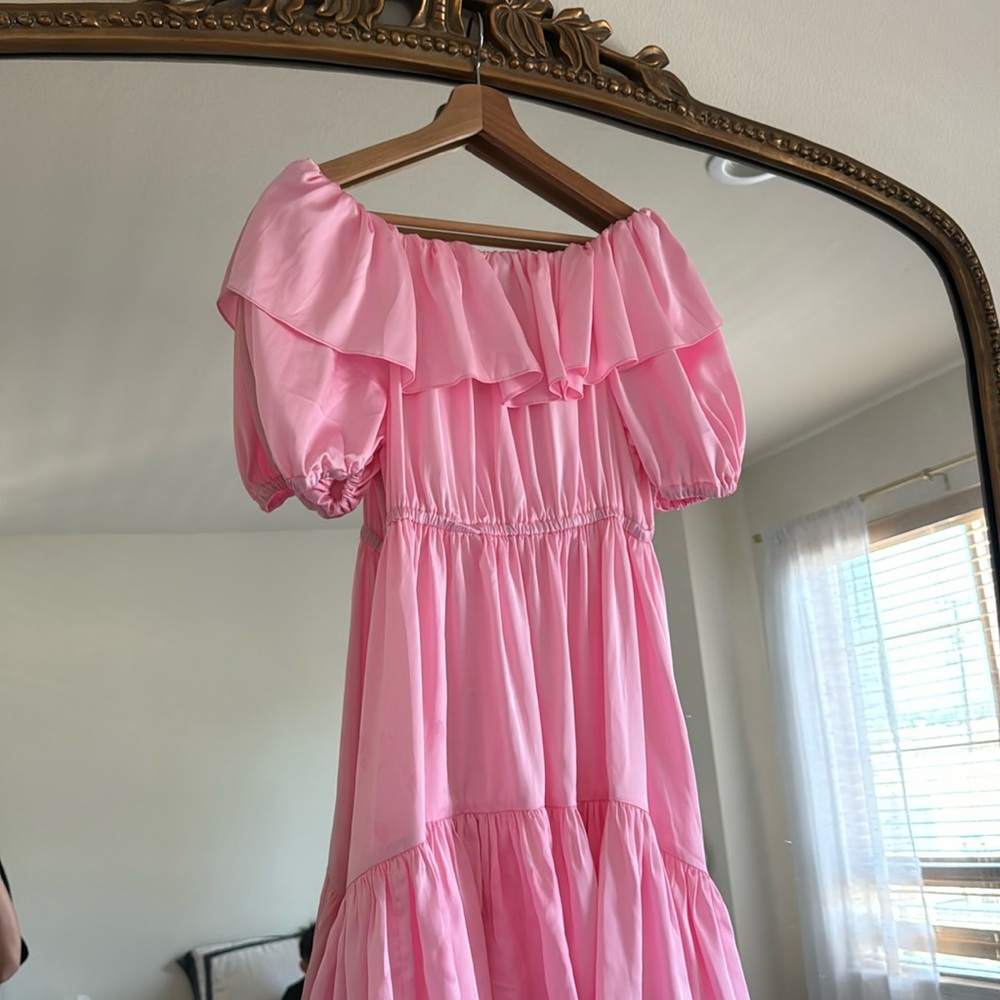Perrin baby pink maxi dress over the shoulder NWT size small